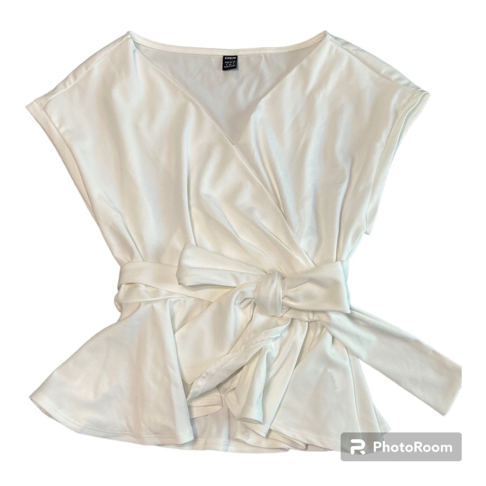 White Wrap Blouse EUC